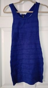Blue mini dress with open back